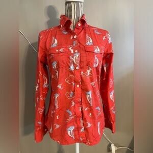 LL BEAN WOMENS “SAILBOAT” SHIRT SZIE XS WORN ONCE